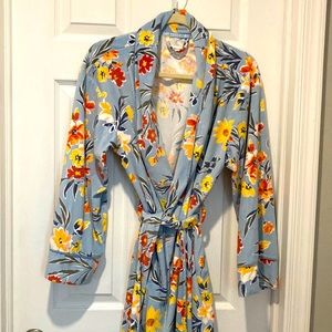 World Market Floral Robe with Pockets
